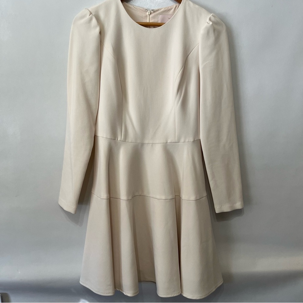 Gal Meets Glam Celeste Long Sleeve Dress Cream